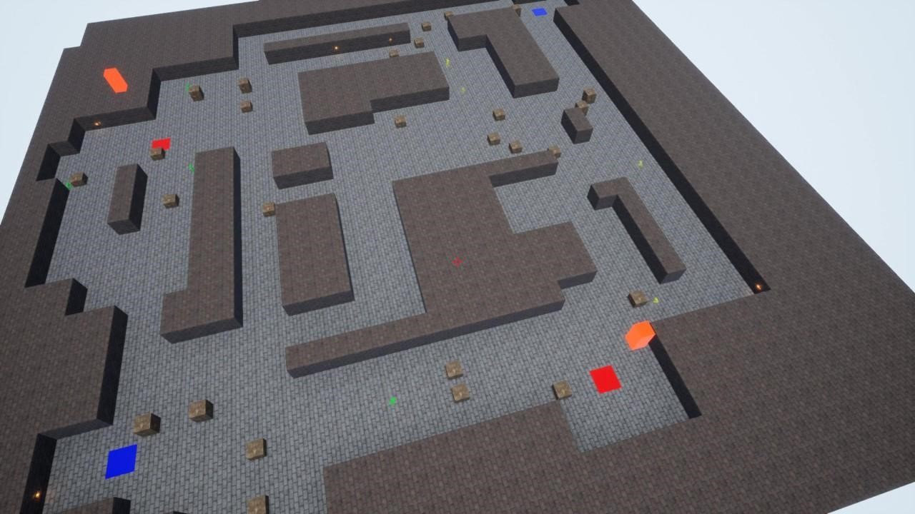 Top-down view of a playtest session